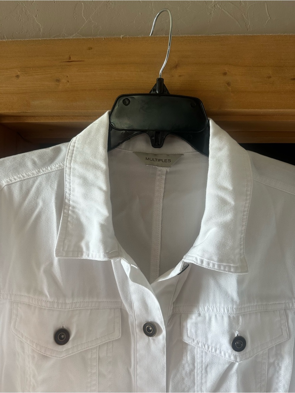 Multiples White Ruffle Sleeve Button-Front Jacket - Picture 3 of 4
